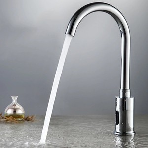 Offre Spéciale Chrome Automatique Capteur Bassin Robinet Brossé Finition Laiton Zinc Robinets D'eau En Céramique pour École Salle De Bains Évier Électrique - Product Image 3