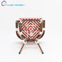 Chaises de salle à manger modernes en rotin pour l'extérieur, empilables, respirantes, imperméables, minimalistes, pour balcon, patio, jardin, parc, meubles portables