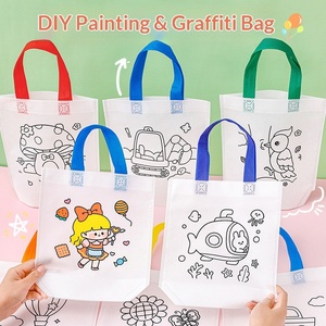 กระเป๋าผ้าสำหรับเด็ก DIY ระบายสีลายกราฟฟิตี ของขวัญสำหรับเด็กอนุบาล ลายการ์ตูน ผ้าไม่ทอ สำหรับ<span class=keywords><strong>วาด</strong></span>ภาพระบาย<span class=keywords><strong>สี</strong></span> รุ่น A2039 - Product Image 3