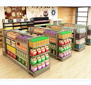 4/5 layers grocery store display racks retail shop single/double side supermarket shelf