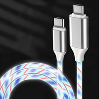Cable de Carga para Teléfono Móvil con Luz LED Brillante de 1M, USB Tipo-C a USB 2.0, Material de PVC
