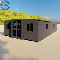 Maison conteneur modulaire pliable extensible WinFair de 40 pieds avec toilettes et douche préfabriquée pour habitation / Casa Container