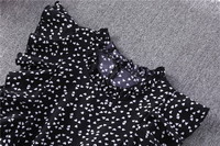 Nouvelle Robe Longue Élégante à Volants et Imprimé Cœur à Pois pour Femme – Sans Manches, Taille Haute, Printemps-Automne, Rouge
