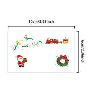 Tatouages Temporaires de Noël à Paillettes Autocollants pour le Visage Dessin Animé Frisky Père Noël Flocon de Neige <span class=keywords><strong>Tatouage</strong></span> Imperméable pour le Visage le <span class=keywords><strong>Cou</strong></span> le Bras - Product Image 2