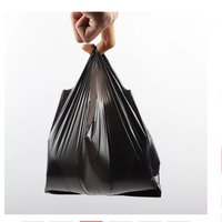 Usine directe taille et style personnalisés t-shirt noir écologique sac à ordures sac poubelle en plastique sacs de doublure de poubelle doublures de poubelle