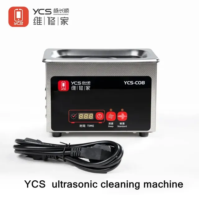 YCS-C08 0.8L Ultrasonic Cleaning Machine for Mobile Phones PCB Circuit Motherboard Deep Cleaning Washing Machine Tool