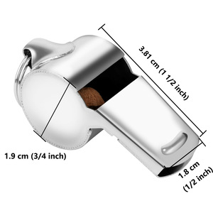 Stainless Steel Whistle Silver Polished Durable For Ball Matches Refereeing Cheerleading Equipment With Lanyard - Product Image 2