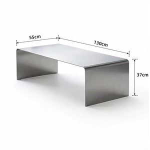 <span class=keywords><strong>Tavolino</strong></span> <span class=keywords><strong>da</strong></span> Caffè Moderno Minimalista in Acciaio Inossidabile, Rettangolare, Non Richiede Montaggio, Ottima Scelta per l'Arredamento del Soggiorno - Product Image 5