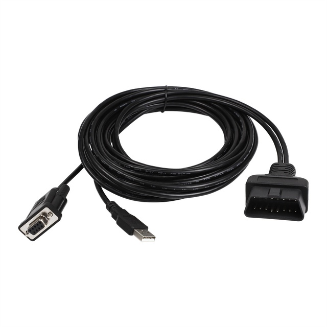 OBDII 16Pin Female to DB9P Female With USB J1962Test OBD2 to DB9P USB Cable for VGA Interface Diagnostic DIY Programming