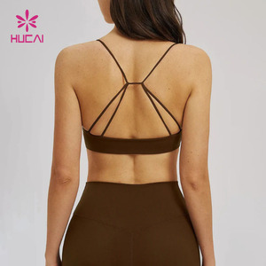 <span class=keywords><strong>Reggiseno</strong></span> Sportivo da Donna OEM HUCAI <span class=keywords><strong>con</strong></span> Logo Personalizzato, Traspirante, Imbottito, Scollo a V Intrecciato, Push-up, per Palestra e Fitness, <span class=keywords><strong>con</strong></span> <span class=keywords><strong>Spalline</strong></span> Sottili <span class=keywords><strong>Incrociate</strong></span> - Product Image 4