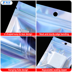 Bolsa Holográfica Transparente con Cierre Hermético, Bolsa de Plástico PE Mylar con Sellado de 3 Lados a Prueba de Olores para Dulces, Chocolates, Bocadillos y Joyería - Product Image 3