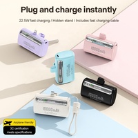 Power Bank Mini Portabel 2026 5W Pengisian Cepat Paket Baterai dengan Konektor USB-C Terintegrasi, Perlengkapan Perjalanan, Penyangga iPhone17