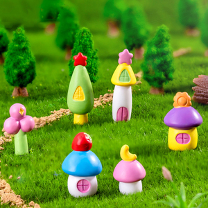 Miniatures de figurines de chaloupes champignon en résine mignonnes pour décorations paysagères, petits ornements de maison de fée, accessoires de bricolage - Product Image 2