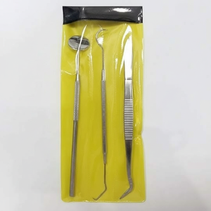 Juego de Exploración Dental de Primera Calidad, 4 Piezas, Kit de Diagnóstico Básico de 3 Piezas con Espejo, Explorador y Pinzas de Acero Inoxidable - Product Image 1