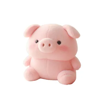 2024 Manufacturer Customized Logo Light Pink Pig Plush Stuffed Pillow Pig Toy Super Soft Material Sleep Pillow Pig