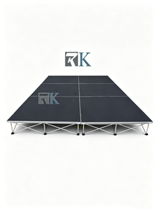Plataforma de Escenario Plegable Portátil de Aleación de Aluminio Negra para Eventos al Aire Libre y Bodas - Product Image 1