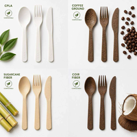 Ustensiles jetables en bagasse biodégradables en pulpe de canne à sucre – Fourchette, cuillère, couteau – Couverts écologiques pour restaurants – Vente en gros