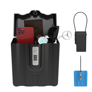 תיבת נעילה ניידת חיצונית בטוחה עמיד למים סיסמא עם כבל עבור תיק קטן בטוח עם מנעול משולב - Product Image 1