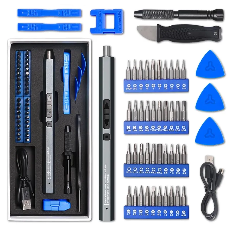 Elektrische Schroevendraaier Set 50 In 1 Precisie Schroef Bit Type-C Data Port Schroef Driver Kit Huishoudelijke Reparatie Laptop power Tool