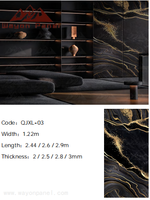 Panneau mural de décoration intérieure Wayon, panneau en PVC imitation marbre, taille 1220*2440 * 2-3 mm, imperméable et résistant à l'humidité, résistant aux UV