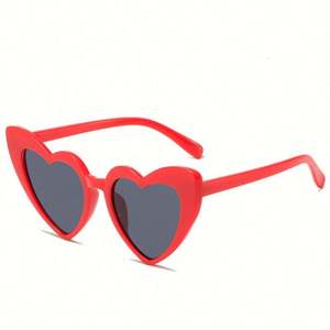 Gafas de Sol de Moda con Logotipo Personalizado, Coloridas, Estilo Ojo de Gato, Color Rosa Rojo, con Forma de Corazón, para Mujer - Product Image 5