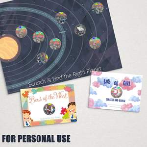 Holografische Scratch-Off Stickers 500 Stuks Diy Scratch-Tickets Voor Beloningsprogramma 'S Voor Gender-Onthullende Evenementen - Product Image 5