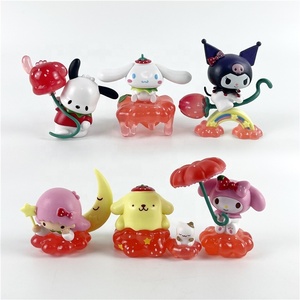 6 pièces/ensemble Figurines de chien mignonnes Melody Laurel Figurines de dessin animé Kawaii en PVC Jouets - Product Image 1