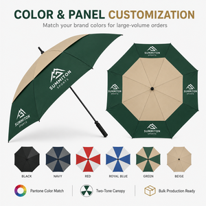 Parapluie publicitaire semi-automatique en polyester droit avec logo personnalisé pour cadeaux d'entreprise, salons professionnels et utilisation en extérieur sous la pluie - Product Image 4
