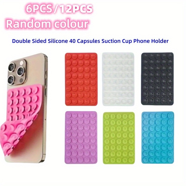 Silicone Suction Cup Phone Case Mount Double-Sided HandFree Strong Grip Holder Selfie Video iPhone Android Stand Shower Friendly
