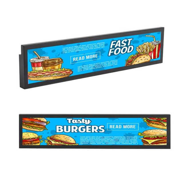 Supermarket Shelf Display Advertising 28 Inch Stretched bar Type LCD ultra Wide Strip Screen
