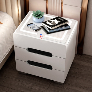 YQ FOREVER Modern Wooden <strong>Smart</strong> Bedside Table Cabinet with Touch Screen Light 3 Drawers for Home Living Bedroom <strong>Furniture</strong> - Product Image 2