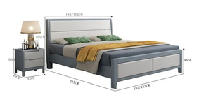 Factory Price 1.8m Double Bed with Soft Cushion <strong>White</strong> Wax Wood Nordic Solid <strong>Oak</strong> <strong>Bedroom</strong> <strong>Furniture</strong> for Weddings - Product Image 5