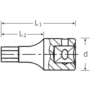 STAHLWILLE - 01120004 Clé à douille métrique INHEX 1/4 ''pour vis à six pans creux-EAN 4018754000630 HAND SOCKETS 1/4". - Product Image 2