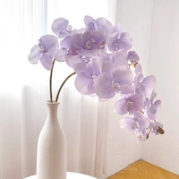 Orchidées Phalaenopsis en soie à 9 têtes, toucher réel, personnalisées, fleurs artificielles classiques pour la décoration de mariage et de la maison