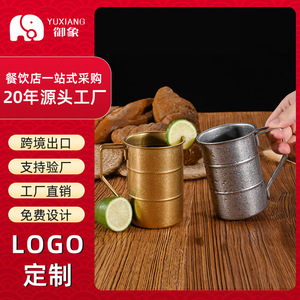 Mug à bière rétro en acier inoxydable 304 avec effet flocon de neige, design créatif vieilli pour l'extérieur - Product Image 5