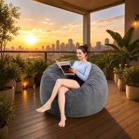 Fauteuil pouf en fausse fourrure de luxe, grand pouf ovale, ottoman, siège moelleux en peluche pour salon, chambre à coucher, 120x60cm