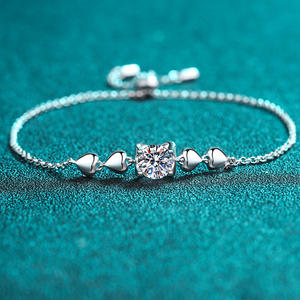 Wholesale Premium <b>Bracelets</b> 925 Sterling Silver Jewelry 1 Carat Moissanite Diamond Tennis <b>Bracelet</b> <b>Adjustable</b> for Women - Product Image 3