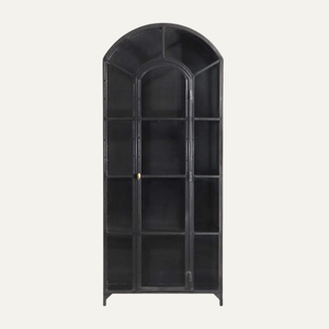 Mueble de Salón de Madera de Teca Sólida con Estante de Exhibición y Diseño de Arco, Muebles para el Hogar de Interior - Product Image 1