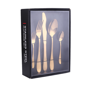 Set di posate in acciaio inossidabile stile europeo, coltello da bistecca, forchetta, <span class=keywords><strong>cucchiaino</strong></span> da tè, 12/16/24 pezzi, oro, nero, arcobaleno, <span class=keywords><strong>argento</strong></span>. - Product Image 4