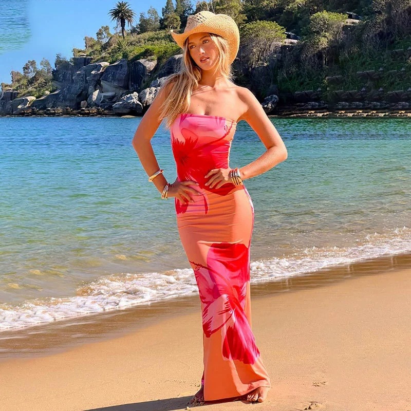 open lace back dress Sexy Two Piece Falbala White Short Beach Party Dress – FancyVestido main image 1