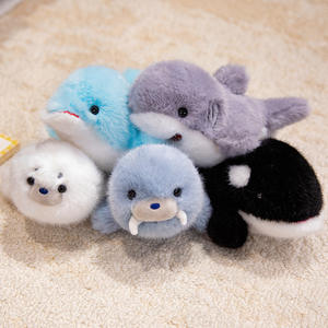 Mascottes en peluche personnalisées d'animaux marins de haute qualité, décoration de bureau, phoque, dauphin, requin, jouet en peluche tueur avec coton PP - Product Image 6