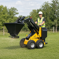 S370 EPA Euro5 Mini Skid Steer Loader 0.07m3 Bucket 1373mm Dump Height Small Wheel Loader untuk Pembeli Pasar AS dan UE