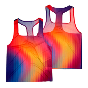 Gilets de sport sans manches personnalisés avec impression couleur, <span class=keywords><strong>en</strong></span> <span class=keywords><strong>maille</strong></span> polyester respirante, coupe ample, pour hommes - Product Image 1