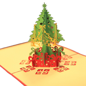 Vente en gros Fabricant en vrac Carte de voeux de Noël 3D <span class=keywords><strong>Pop</strong></span> up Papier à découper créatif Arbre de Noël Petit Festival Célébration - Product Image 2