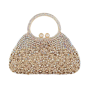 กระเป๋าราตรีคริสตัลมีหูจับด้านบนสำหรับผู้หญิงกระเป๋าถือมีหูหิ้วด้านบนประดับเพชรแวววาวกระเป๋าถือสำหรับงานแต่งงาน - Product Image 1