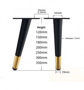 <b>Sofa</b> Leg 10-45cm Iron Tapered Chair <b>Support</b> Black Golden Steel Furniture Feet BedSide Bed Chrome Cabinet TV Metal <b>Sofa</b> Leg Feet - Product Image 6