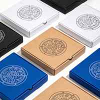 Boîte à pizza en carton ondulé kraft recyclable, taille et logo personnalisés, directement de l'usine, pour la livraison de restauration rapide