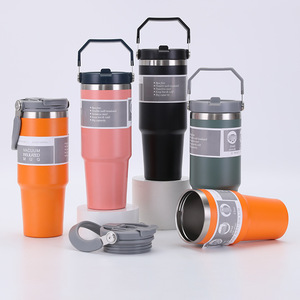 OEM/ODM Custom Modern 20oz 30Oz Stainless Steel Thermal BPA-Free Tea & <b>Coffee</b> Tumbler with Handle Lid LED Temperature Display - Product Image 1