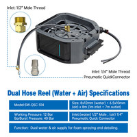 Kit de dévidoir multi-circuits personnalisé pour eau et air comprimé, double tube haute pression avec embout assorti