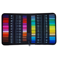 Vente en gros, marqueur pinceau non toxique 36 couleurs pour étudiants, ensemble de marqueurs à pointe fine, stylo marqueur aquarelle à double pointe
